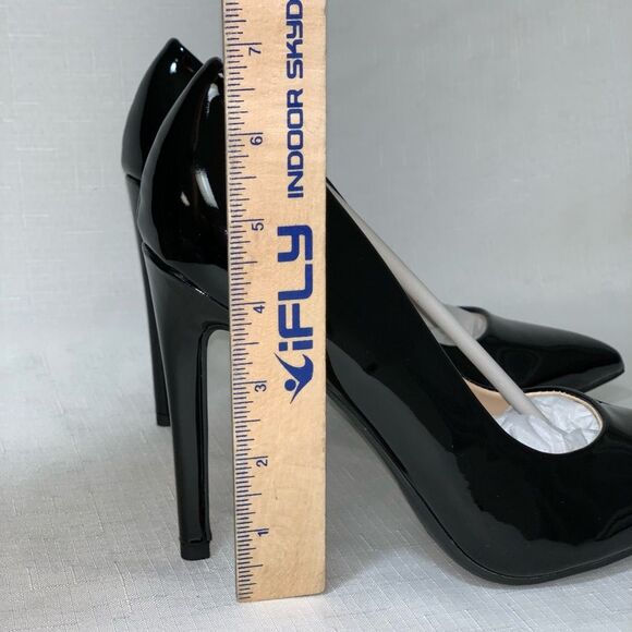 SCHEME High Heel Shoes Women's 8 Black Stiletto Classic Slip On Pointy Toe Pumps - Picture 7 of 10